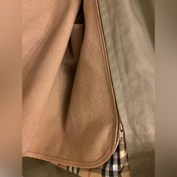 Vintage Burberry London Utility Jacket Full Zip Olive Green Linen Womens… - Picture 9 of 15
